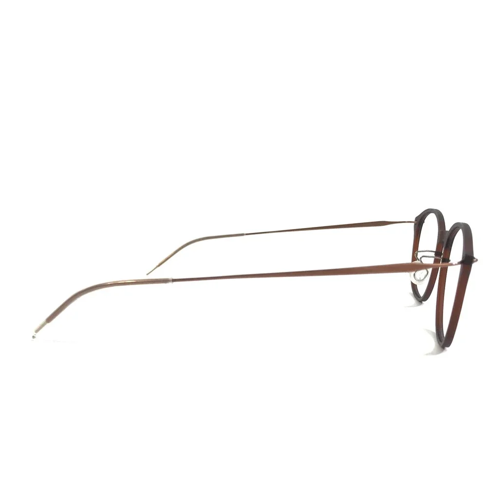 Lindberg Eyeglasses Frames 6506 C02M T803 COL. PU12 Clear Brown Round 46-19-150